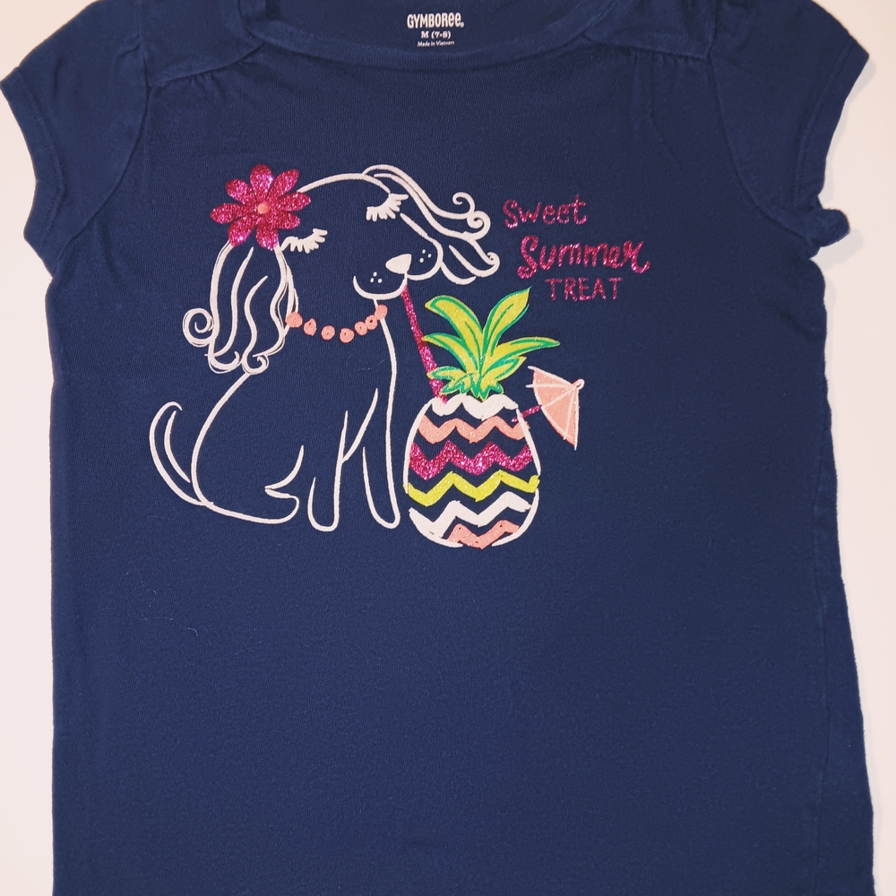 Gymboree Navy Tee with Tropical Dog Design